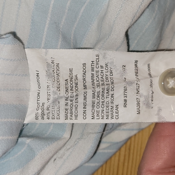 Original Penguin short sleeve button up blue white stripe heritage slim fit - Picture 6 of 8